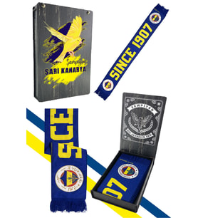 Fenerbahçe Sarı Lacivert Since 1907 Unisex Dokuma Atkı Uv Kutu Hediyeli