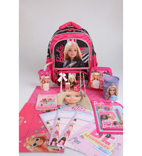 x Dekomus Lisanslı Barbie Girl Power Collection Büyük Boy Okul Ve Kalem Çantası, Beslenme Kabı Full Kırtasiye Seti