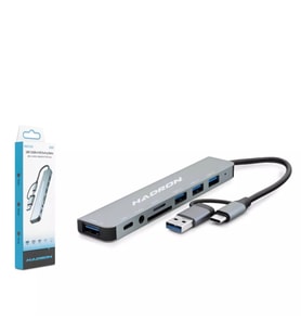 Hadron HDX7828 Type-C Hub Combo 8-in-1 - 3xUSB 3.0 + 3.5mm Ses + SD/TF