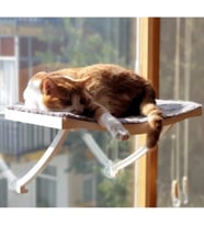 Asılan Vantuzlu Plastik Kedi Yatağı (Beyaz)