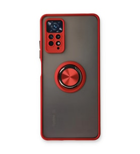 Xiaomi Redmi Note 11 Pro Kılıf Montreal Yüzüklü Silikon Kapak - Kırmızı