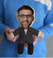 BK Gift Kişiye Özel Fotoğraflı Damat Bebek Yastık-1 (Beyaz)
