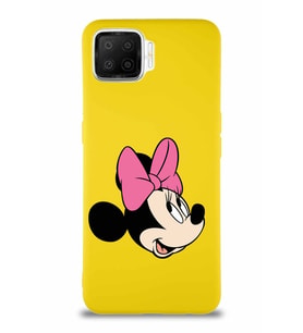 Oppo A73 Soft Premier Kapak Minnie Mouse-A Tasarımlı Silikon Kılıf - Sarı (Şeffaf)