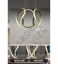 Kardelen 3 renkli Siyah Damla Sarkıt Modern Led Avize