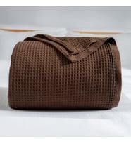 - %100 Pamuk Pike Yatak Örtüsü Waffle Dokuma - Tek Kişilik ve Çift Kişilik 4 Mevsim Dekoratif Hafif Yumuşak Pikeler (Koyu Kahverengi, Tek Kişilik Pike 160x240 cm)