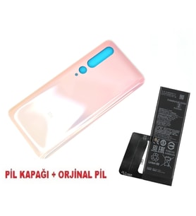 Tkgz Xiaomi Mİ 10 Arka Kapak Batarya Pil Kapağı 5G + PİL (CAM) PEMBE