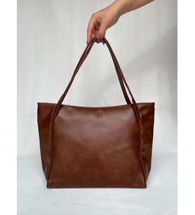 Yumuşak Deri Shopper Evrak Okul Iş Çantası Omuz Çantası Büyük Geniş Günlük Kullanışlı Şık Çanta kadın hediye çanta (Kahverengi)