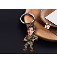 BK Gift Kişiye Özel Asker Karikatürlü Ahşap Anahtarlık-1 Sevgiliye Hediye, Erkek Hediyesi, Doğum Günü Hediyesi