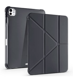 Apple iPad Pro 11 2025 M5 Uyumlu Kılıf Zore Tri Folding Kalem Bölmeli Standlı Kılıf (Siyah)