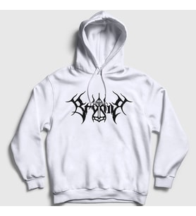 Presmono Unisex Beyaz Logo Metal Brymir Kapüşonlu Sweatshirt 527800tt (Beyaz)