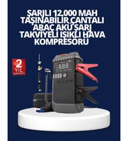 Şarjlı 12000 Mah Araç Akü Takviye Ve Hava Kompresörü 4’ü 1 Arada