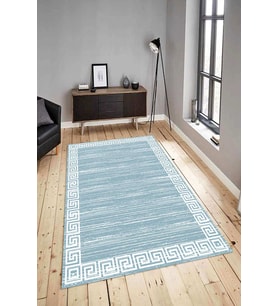 Dijital Baskılı Yıkanabilir Kaymaz Modern Renkli Salon Halısı Mutfak Halısı Yolluk ND-HY-820 (Mavi)