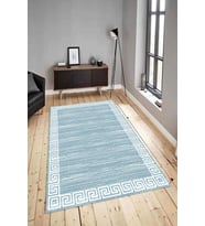 Dijital Baskılı Yıkanabilir Kaymaz Modern Renkli Salon Halısı Mutfak Halısı Yolluk ND-HY-820 (Mavi)