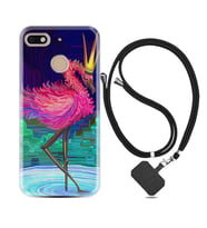 General Mobile GM8 Go GM9 GM20 Pro Plus Kılıf Boyun Askılı Silikon Queen Flamingo 1748