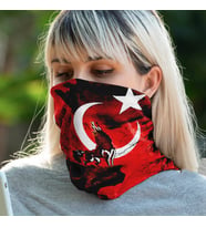 Kurt ve Bayrak Temalı Bandana Boyunluk