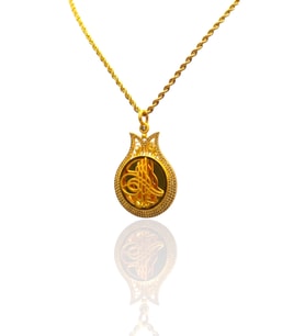 Altın Lale Model Tuğralı Kolye Uçlu Halat Zincir – 14 Gram
