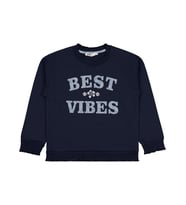 Civil Girls Best Vibes Nakışlı 6-9 Yaş Sweatshirt - Lacivert