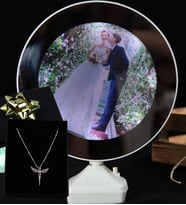Kişiye Özel Sihirli Led Ayna & Melek Kolye Özel Kutusunda