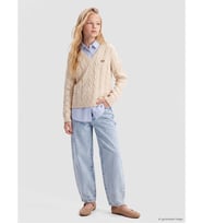 LCW Kids Mavi Barrel Fit Kız Çocuk Jean Pantolon