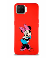 Oppo A73 Soft Premier Kapak Minnie Mouse-D Tasarımlı Silikon Kılıf - Kırmızı (Şeffaf)