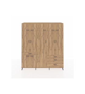 Hyperion Gardrop 11 Raflı 4 Çekmeceli 2 Askılı 220x44x243 Çam-Çam/Çam
