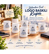 storebaskı 6 Adet Firmalara Özel Logolu 300 ml Kupa Bardak
