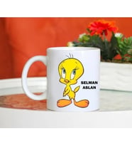 DYNTASARIM Kişileştirilebilir Tweety Kuş Özel Baskılı Kupa Bardak