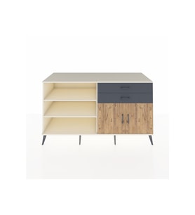 Kronos Konsol 3 Raflı 2 Çekmeceli 2 Kapaklı 176x59x99 Aytaşı-Çam/Antrasit