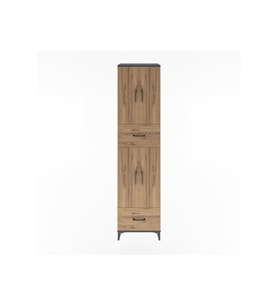 Hyperion Dolap 4 Raflı 2 Çekmeceli 4 Kapaklı 60x44x243 Antrasit-Çam