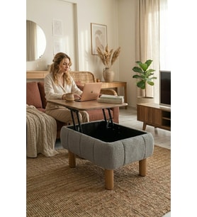 Ester Sandıklı Mekanizmalı Orta Sehpa/Bench, Gri
