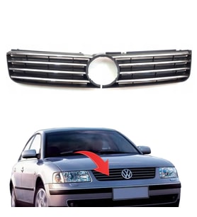 Vw Passat B5 Ön Panjur Saten Siyah Krom Çizgili 1997-2001 3B0853653F