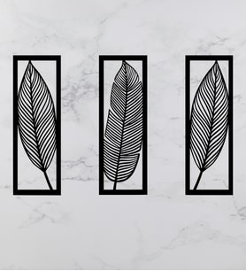 3 Parçalı Mdf Dal Tablo (Siyah)