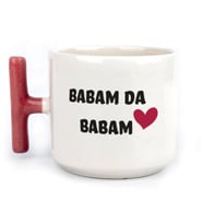 Babam Da Babam Baskılı Kırmızı Kulplu T Kupa