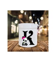 Panda Desenli K Harfi Baskılı Seramik Küllük