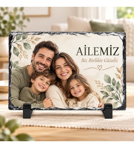 Kişiye Özel Resimli Taş Çerçeve 20×30 cm – Sevdiklerinize Unutulmaz Masaüstü Hediyesi