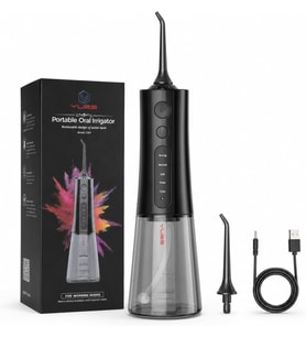 Y209 Taşınabilir Ağız Duşu, Şarjlı Oral Irrigator, 300 ml Su Hazneli Diş Duşu, 5 Modlu Diş Arası Temizleyici, IPX7 Su Geçirmez, USB Şarjlı, 2 Başlıklı