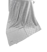 Mim Eşarp Emproyal Jan Jan Jakar Dama Desen Şal 75x190 cm (Beyaz)