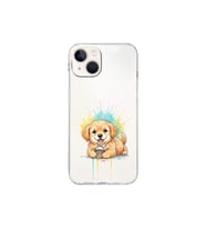iPhone 13 Mini ile Uyumlu Splash Köpek Tasarımlı Şeffaf Silikon Kılıf