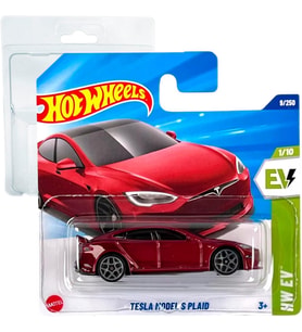 Hot Wheels - Tesla Model S Plaid - Hw Ev 1/10 - Hyw86 - Short Card - Basınçlı Döküm Model 1/64 - Koy (Çok Renkli)
