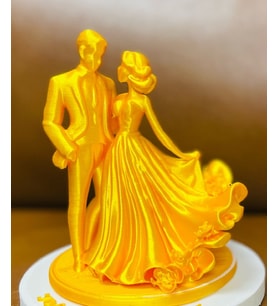 14CM Gold Aşk Evlilik temalı Masaüstü Obje Dekor Ürünü Mini Süs