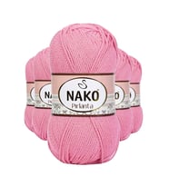 5 Adet Pırlanta Amigurumi El Örgü İpi Yünü Pembe 6740 - nako mudanis