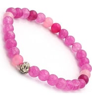 Pembe Ceyt Doğal Taş Bileklik (Fuşya)