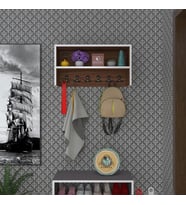Kenzlife elbise askılığı askılık zeytuni cvz 35*070*20 siyah 6 adet askı portmanto raflı (Karışık)