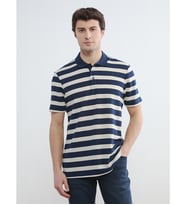 LCWAIKIKI Classic Lacivert Polo Yaka Çizgili Erkek Tişört
