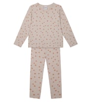Bej Bambu Kumaş Kız Çocuk Pijama Takımı