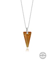 Swarovski Crystal Kadın Topaz Üçgen Gümüş Kolye