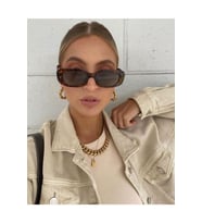 Chunky Frame Vintage Leopar Güneş Gözlüğü