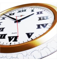 Büyük 35 cm Çatlatma Beyaz Çerçeve Romen Rakkamlı Akrilik Bombe Camlı Sessiz Çalışan Duvar Saati