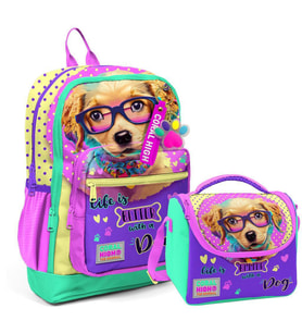 Coral High 2li Set Köpek Desenli Okul Çantası Beslenme 23752
