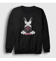 Presmono Unisex Siyah Pink Skeleton Rabbit İskelet Tavsan Sweatshirt 424660tt